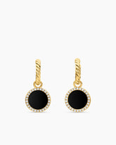 Petite DY Elements® Drop Earrings in 18K Yellow Gold with Black Onyx and Diamonds, 22.6mm